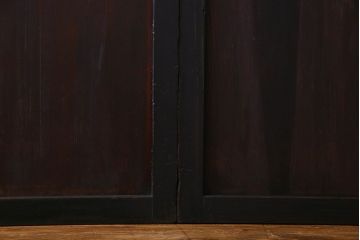 明治大正期　古い木製アンティーク帯戸(板戸、引き戸)2枚