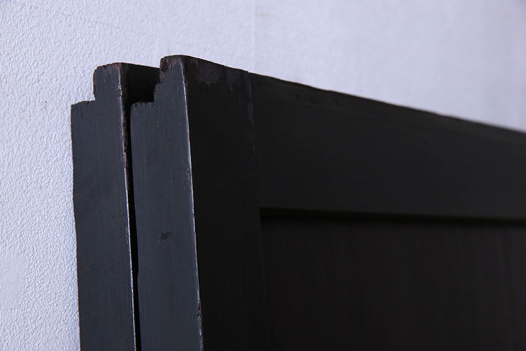 明治大正期　古い木製アンティーク帯戸(板戸、引き戸)2枚