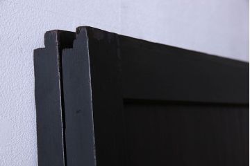 明治大正期　古い木製アンティーク帯戸(板戸、引き戸)2枚