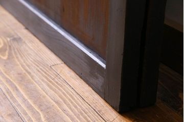 明治大正期　古い木製アンティーク帯戸(板戸、引き戸)2枚