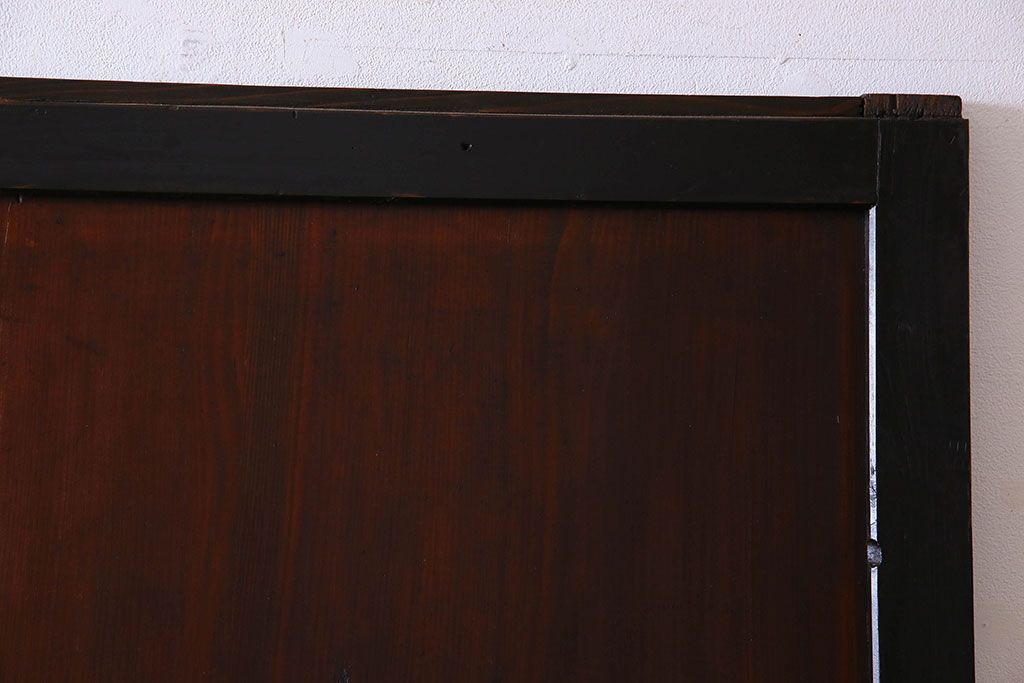 明治大正期　古い木製アンティーク帯戸(板戸、引き戸)2枚