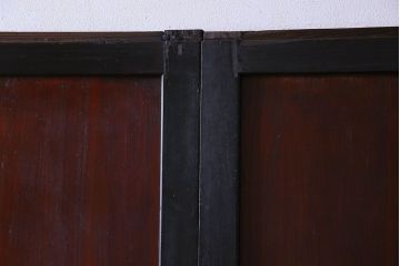 明治大正期　古い木製アンティーク帯戸(板戸、引き戸)2枚