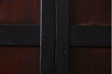 明治大正期　古い木製アンティーク帯戸(板戸、引き戸)2枚