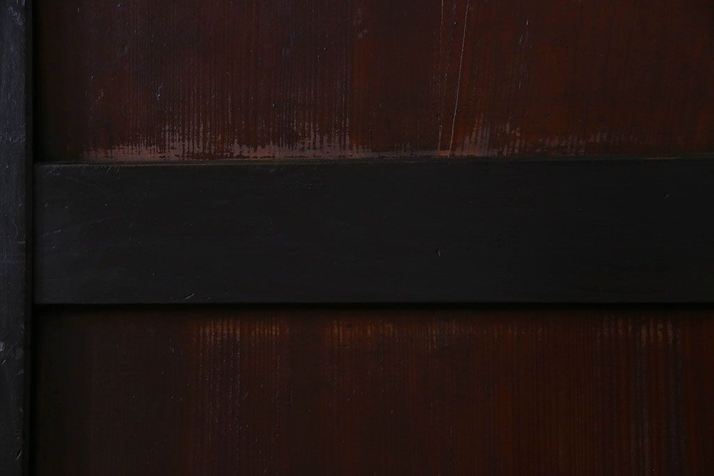 明治大正期　古い木製アンティーク帯戸(板戸、引き戸)2枚