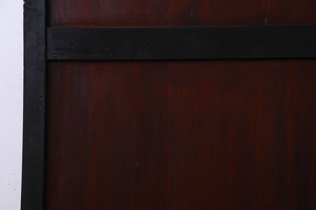 明治大正期　古い木製アンティーク帯戸(板戸、引き戸)2枚