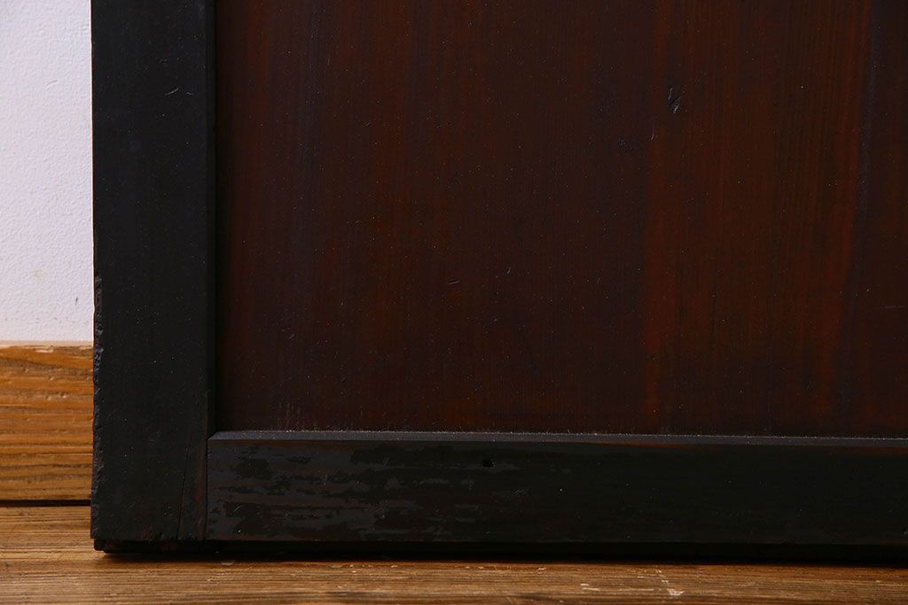 明治大正期　古い木製アンティーク帯戸(板戸、引き戸)2枚