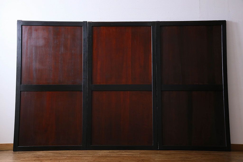 【S様ご成約済み・ご決済用】明治期　古い木製アンティーク帯戸(板戸、引き戸)3枚