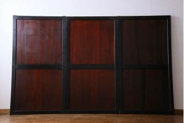 【S様ご成約済み・ご決済用】明治期　古い木製アンティーク帯戸(板戸、引き戸)3枚