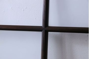 和製アンティーク　市松模様の古いガラス戸2枚セット(引き戸、窓)