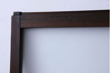 和製アンティーク　市松模様の古いガラス戸2枚セット(引き戸、窓)