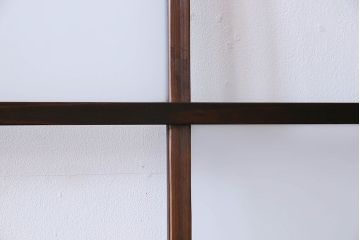 和製アンティーク　市松模様の古いガラス戸2枚セット(引き戸、窓)