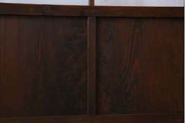 和製アンティーク　市松模様の古いガラス戸2枚セット(引き戸、窓)