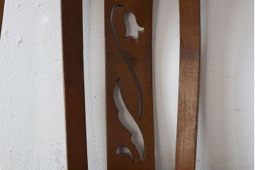 アンティーク家具　和製アンティーク　古いナラ材が使われたシックな回転イス(椅子、チェア、ワークチェア)