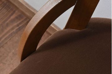 アンティーク家具　和製アンティーク　古いナラ材が使われたシックな回転イス(椅子、チェア、ワークチェア)
