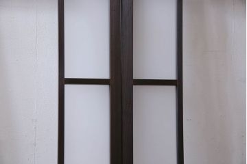 和製アンティーク　すりガラス使用　モダンなデザインのガラス戸(窓、引き戸)4枚組