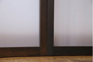 和製アンティーク　すりガラス使用　モダンなデザインのガラス戸(窓、引き戸)4枚組