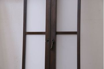 和製アンティーク　すりガラス使用　モダンなデザインのガラス戸(窓、引き戸)4枚組