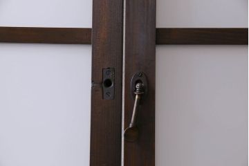 和製アンティーク　すりガラス使用　モダンなデザインのガラス戸(窓、引き戸)4枚組