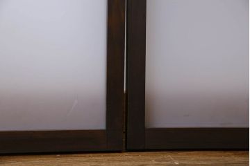 和製アンティーク　すりガラス使用　モダンなデザインのガラス戸(窓、引き戸)4枚組