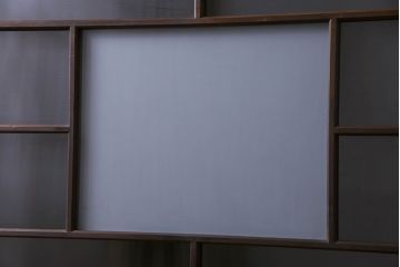 和製アンティーク　シックなデザインのガラス戸(フィックス窓、はめ殺し戸、明り取り、明かり取り)