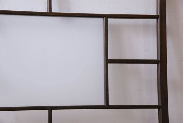 和製アンティーク　シックなデザインのガラス戸(フィックス窓、はめ殺し戸、明り取り、明かり取り)