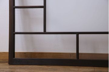 和製アンティーク　シックなデザインのガラス戸(フィックス窓、はめ殺し戸、明り取り、明かり取り)