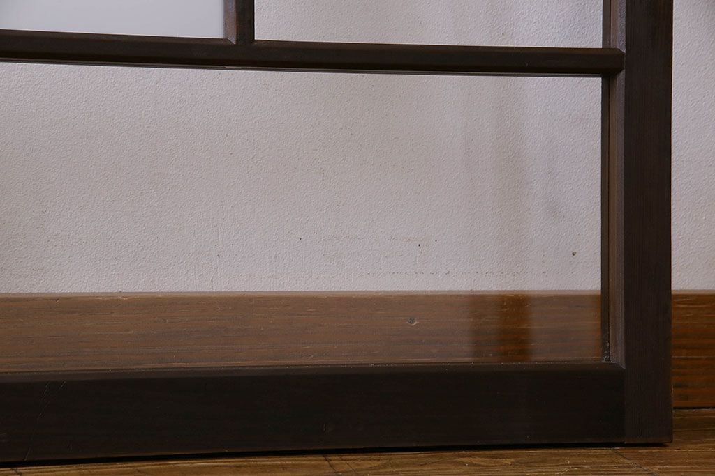 和製アンティーク　シックなデザインのガラス戸(フィックス窓、はめ殺し戸、明り取り、明かり取り)