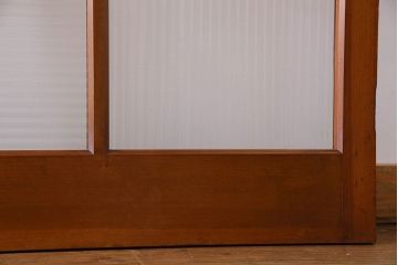 昭和レトロ　3種のガラスがお洒落なガラス戸(引き戸)4枚組