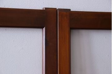 昭和レトロ　3種のガラスがお洒落なガラス戸(引き戸)4枚組