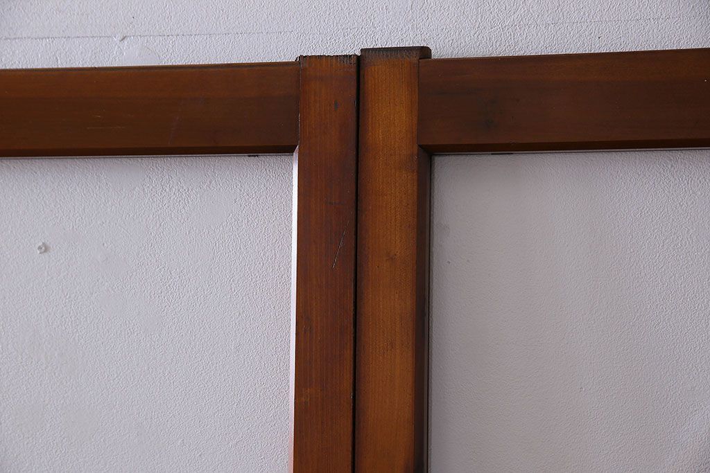 昭和レトロ　3種のガラスがお洒落なガラス戸(引き戸)4枚組