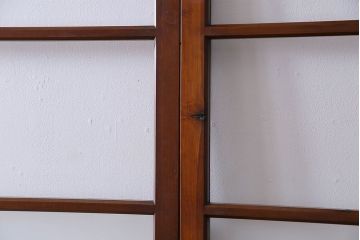 昭和レトロ　3種のガラスがお洒落なガラス戸(引き戸)4枚組