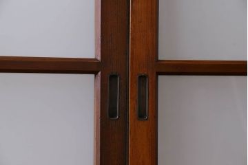 昭和レトロ　3種のガラスがお洒落なガラス戸(引き戸)4枚組