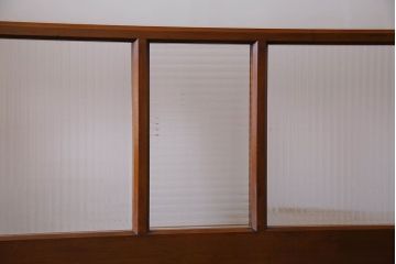 昭和レトロ　3種のガラスがお洒落なガラス戸(引き戸)4枚組