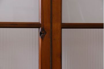 昭和レトロ　3種のガラスがお洒落なガラス戸(引き戸)4枚組