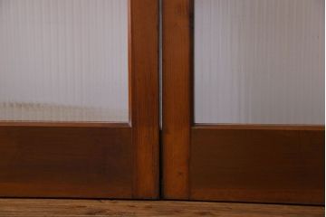 昭和レトロ　3種のガラスがお洒落なガラス戸(引き戸)4枚組