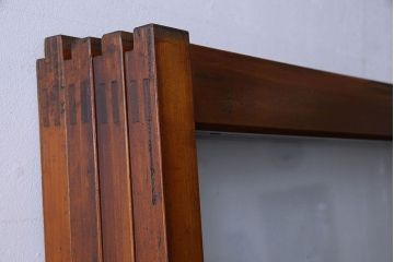 昭和レトロ　3種のガラスがお洒落なガラス戸(引き戸)4枚組