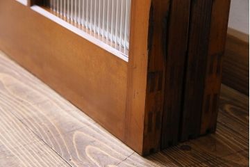 昭和レトロ　3種のガラスがお洒落なガラス戸(引き戸)4枚組