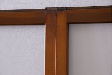 昭和レトロ　3種のガラスがお洒落なガラス戸(引き戸)4枚組