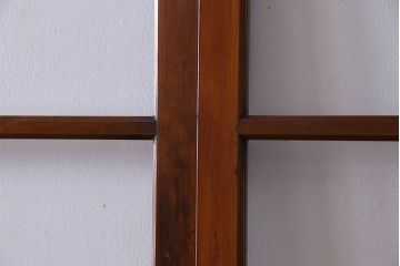 昭和レトロ　3種のガラスがお洒落なガラス戸(引き戸)4枚組