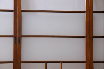 昭和レトロ　3種のガラスがお洒落なガラス戸(引き戸)4枚組