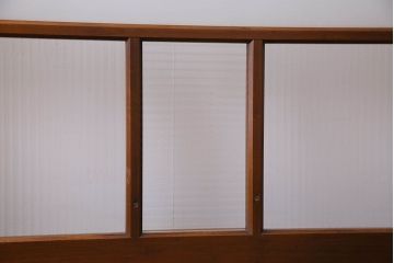 昭和レトロ　3種のガラスがお洒落なガラス戸(引き戸)4枚組