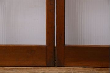 昭和レトロ　3種のガラスがお洒落なガラス戸(引き戸)4枚組