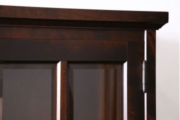 中古　美品　北海道民芸家具　HM165K　収納力抜群のシックな食器棚(カップボード、キャビネット)(定価57万円)