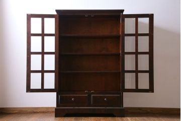 中古　美品　北海道民芸家具　シックな存在感を放つ本箱(書棚、収納棚)