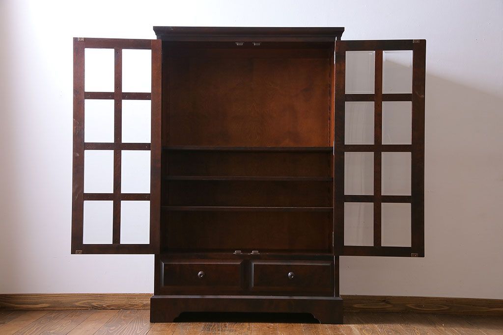 中古　美品　北海道民芸家具　シックな存在感を放つ本箱(書棚、収納棚)