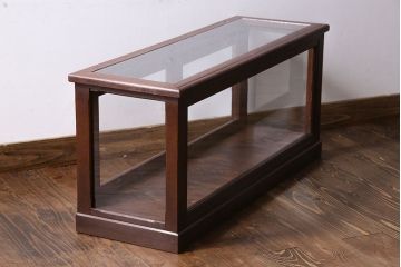 アンティーク家具　和製アンティーク　木の質感が味わい深い　卓上でも使えるガラスケース(ショーケース)