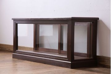 アンティーク家具　和製アンティーク　木の質感が味わい深い　卓上でも使えるガラスケース(ショーケース)