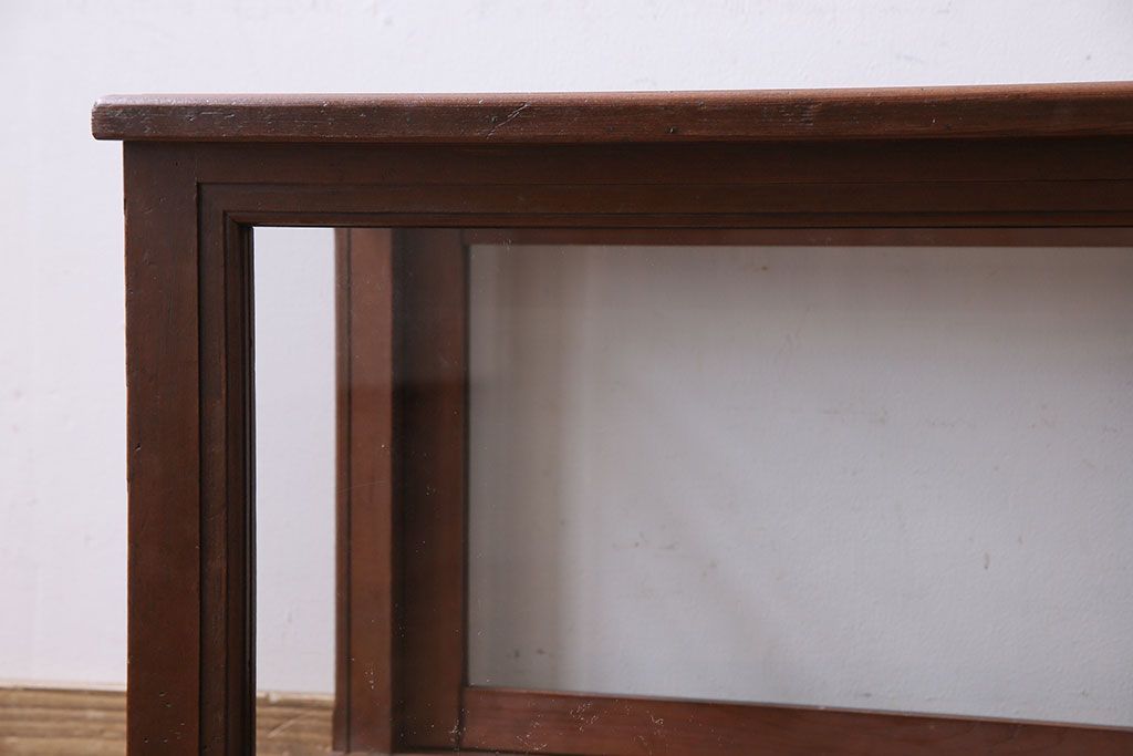 アンティーク家具　和製アンティーク　木の質感が味わい深い　卓上でも使えるガラスケース(ショーケース)