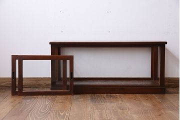 アンティーク家具　和製アンティーク　木の質感が味わい深い　卓上でも使えるガラスケース(ショーケース)