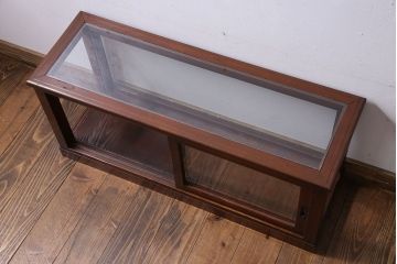 アンティーク家具　和製アンティーク　木の質感が味わい深い　卓上でも使えるガラスケース(ショーケース)